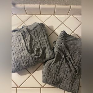 Plus Size Fashion Nova 2 Piece Grey Knitted Sweatsuit-Size 1X